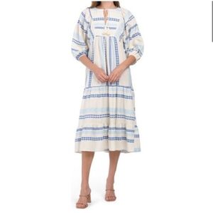 NWT!$158!Anthropology Luisa Perla ThreeQuarter Sleeve Embroidered Drawstring M